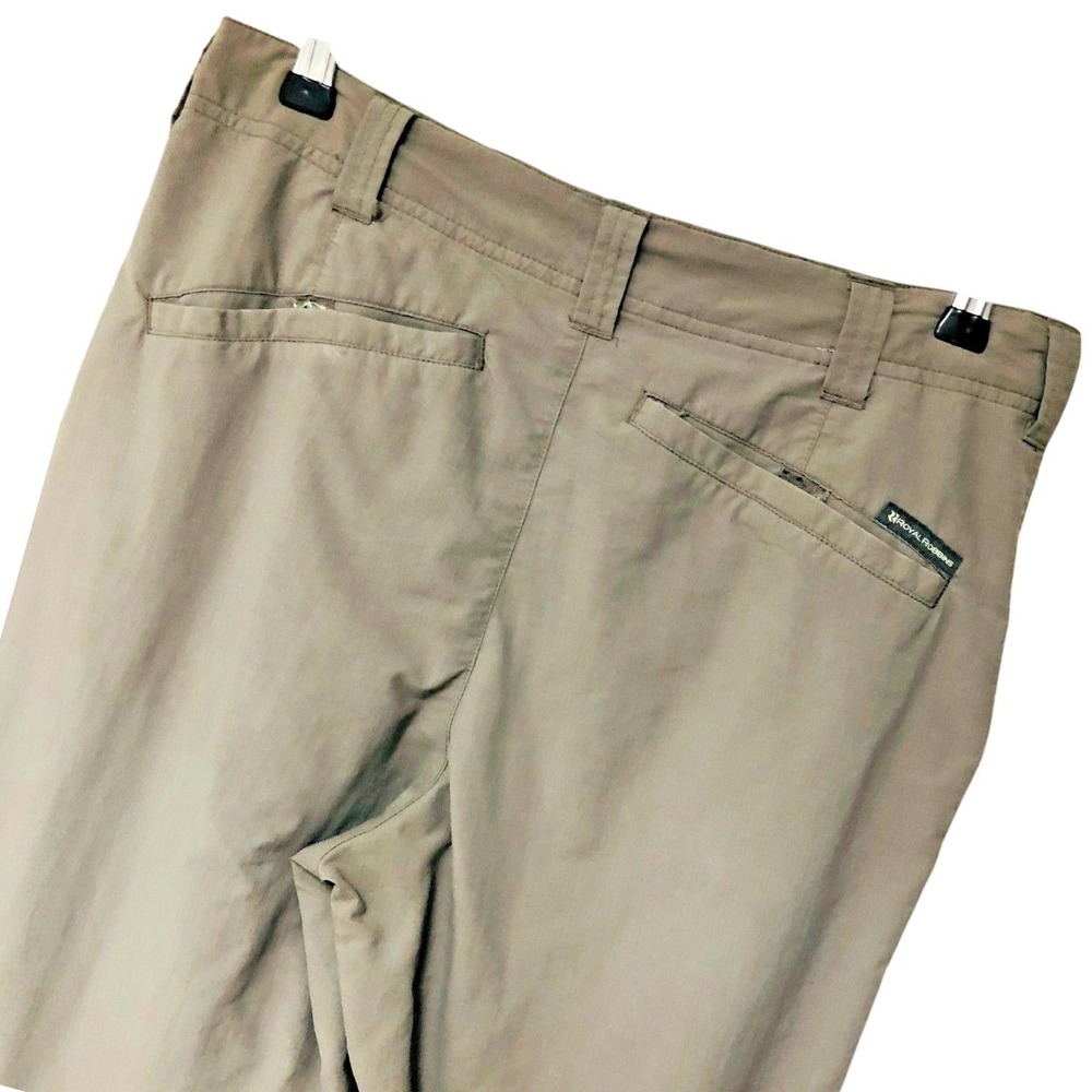 Royal Robbins Nylon Pants Performance Dark Tan Water Resist 32x32 Mens 32 x 27.5